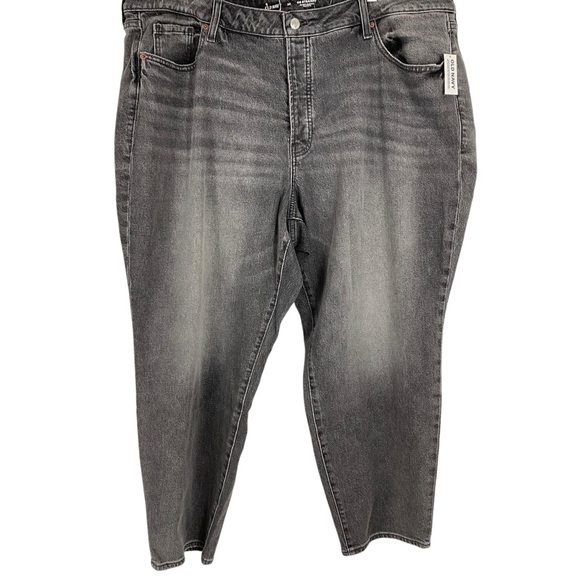 Old Navy Denim Womens Jeans Plus Size 24 High-Rise OG Straight Gray Faded Black - Picture 1 of 9